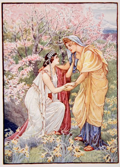 Demeter Rejoiced, for Her Daughter Was by Her Side, Illustration from The Story of Greece by Mary Macgregor by Walter Crane